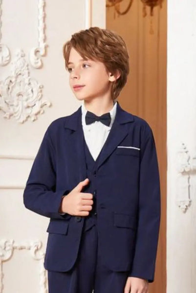 Navy Blue Blazer for Boys Classic Stylish Kids Formal Jacket SAINLY