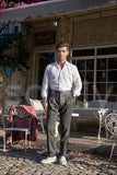 Elegant high-waist buckle pants for men, perfect for events and parties