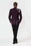 Designer Men’s Jodhpuri Blazer in Purple With Embroidered Jacket Wedding And Party Wear