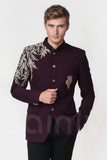 Men’s Purple Embroidered Jodhpuri Blazer – Wedding And Special Occasion