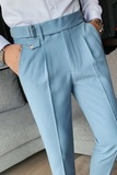 Men Wedding Pant Sky Blue Slim Fit Elastic Office Pant Sainly