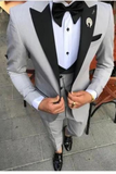 Men Grey Tuxedo Suit 3 Piece Suit Wedding Suit Sainly