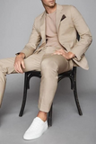 Men 2 Piece Suit Wedding Slim Fit Suit Beige Dinner Suit Sainly