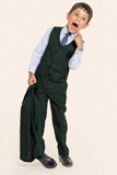Boys Green Tweed Winter Suit Kids Winter Wedding 3 Piece Suit Sainly