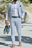 Men Sky Blue Suit