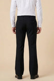 Men black formal bootcut pants back