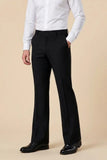 Black bootcut pants for men party wear front