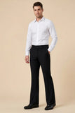 Men black 4 way stretch bootcut pants