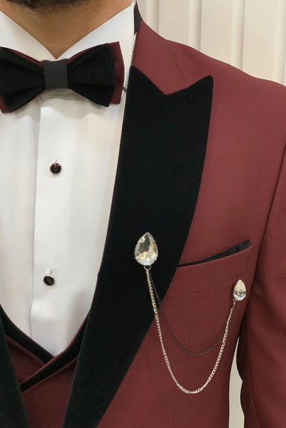 Statement TUX-SH-BURGUNDY-3PC Mens Suit main image 1