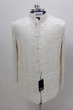 Men Cream Jodhpuri Suit With Golden Zari Work For Groom Wedding Functions Perfect For Formal Party Wear