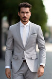 Men Grey Suit Two Piece Suit Wedding Grey Suit Dinner Suit Prom SAINLY
