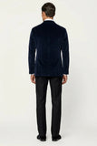 Navy blue black party wear tuxedo