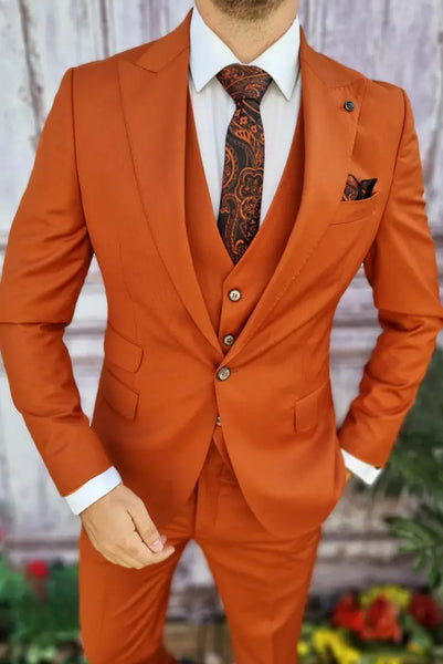 Orange Wedding Suit Orange Men s Suit Orange Men Suit SAINLY
