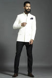 Men White Indian Suit Wedding White Suits Jodhpuri Suits Sainly