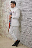 Men White Indian Suit Wedding White Suits Jodhpuri Suits Sainly