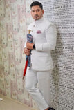 Men White Indian Suit Wedding White Suits Jodhpuri Suits Sainly