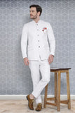 Men White Jodhpuri Suit Bandhgala White Suit Indian Wedding Suit Sainly
