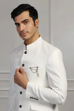 Men White Jodhpuri Suit Bandhgala White Indian Wedding Suits Sainly
