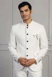 Men White Jodhpuri Suit Bandhgala White Indian Wedding Suits Sainly