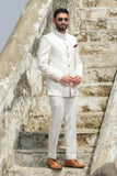 Men White Jodhpuri Suit Bandhgala White Indian Wedding Suits Sainly