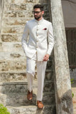 Men White Jodhpuri Suit Bandhgala White Indian Wedding Suits Sainly