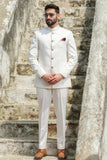 Men White Jodhpuri Suit Bandhgala White Indian Wedding Suits Sainly