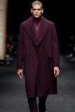 Men Wine Coat Winter long Coat Vintage Trench Coat Wine Tweed Sainly
