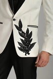 Men Off White Tuxedo Embroidered Suits