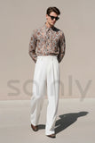Casual and Party Wear White Flare Pant for Men