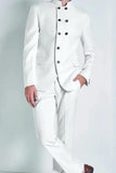 Men's White Double Breasted Jodhpuri Suit