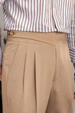 Men’s Gurkha Pants Tailored Beige Trouser Stylish Gift For Him