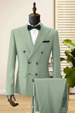 Men Sage Green Blazer By Sainly