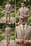 Men’s cream party wear 3-piece suit