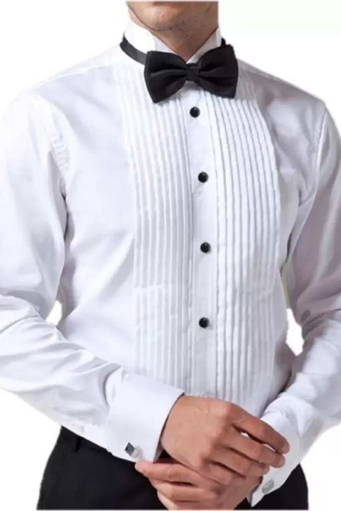 Men's White Tuxedo Dress Shirt, Pintex Shirt Trending For Men's ,Groom ,Prom, Party and Occasions shirt, Wedding Wear