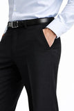 Black bootcut pants for men stitching detail at hem evening wear