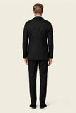 Men’s black tuxedo jacket and trouser set back