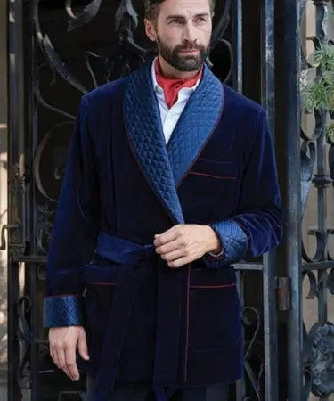 Sainly Men Navy Blue Smoking Jacket