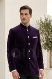 Men’s purple velvet Jodhpuri Bandhgala coat