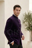 Men’s purple velvet wedding coat