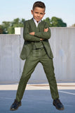 Boy's Olive Green Suit Kids Classic Suits Elegant Suits Sainly