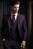 Man Wedding Suit Purple 3 Piece Suit Dinner Suit Bespoke Suit Sainly
