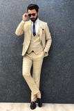 Men 3 Piece Suit Wedding Suit 3 Piece Cream Suit Elegant Sainly