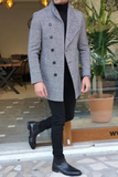 Men Tweed Woolen Grey Over Coat Trench Coat Man Long Jacket Stylish Winter Wear Customized Coat wear For him