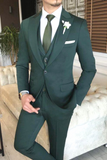 Men Teal Green Three Piece Suit Formal Fashion Groomsmen Stylish Wedding Suit bespoke tailoring