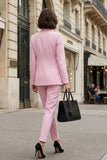 Women Misty Rose Pink Double Breasted 2 Piece Suit