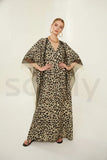 Designer leopard print kaftan