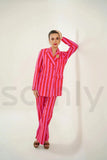 cotton-pink-red-hand-block-stripe-print-co-ord-set-for-women-suits