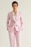 Women Misty Rose Pink 2 Piece Suit