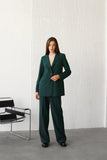Women Teal Blue 2 Piece Suit