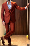 Men Premium 3 Piece Suit Wedding Rust Suit Elegant Suit Sainly